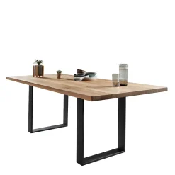 Esstisch mit U-Beinen aus schwarzem Stahl - Theo