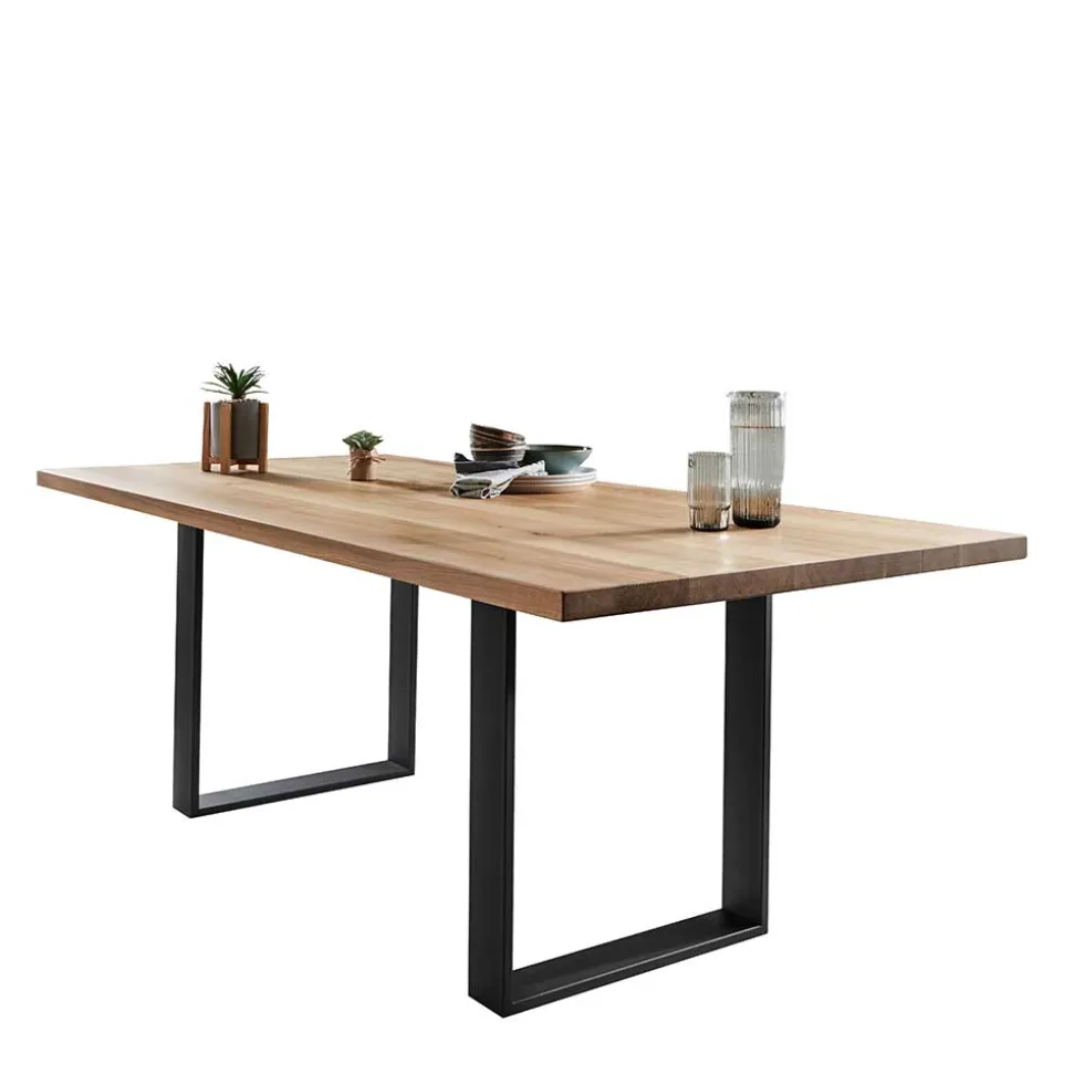 Esstisch mit U-Beinen aus schwarzem Stahl - Theo