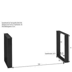 Esstisch mit U-Beinen aus schwarzem Stahl - Theo
