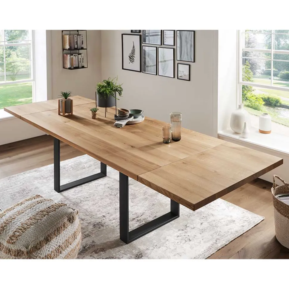 Esstisch mit U-Beinen aus schwarzem Stahl - Theo