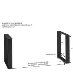 Esstisch mit U-Beinen aus schwarzem Stahl - Theo