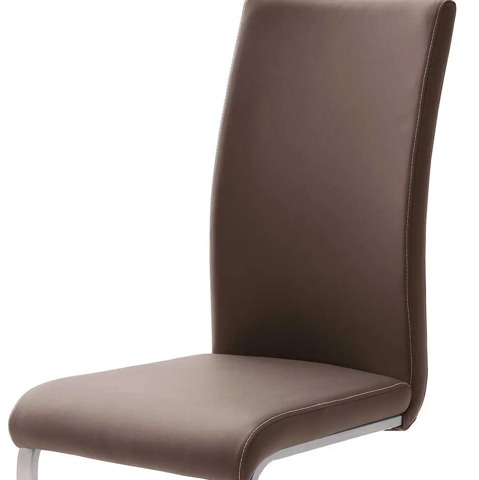 Esstisch Schwingstuhl in Braun Finca Kunstleder (4er Set)