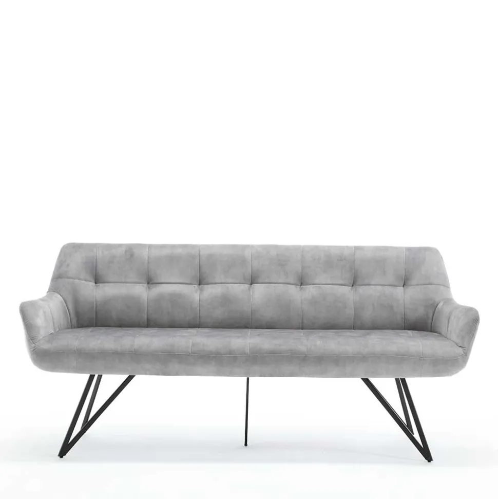 Esstisch Sofa in Grau Velours - Reymonda
