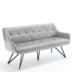 Esstisch Sofa in Grau Velours - Reymonda