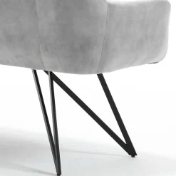 Esstisch Sofa in Grau Velours - Reymonda