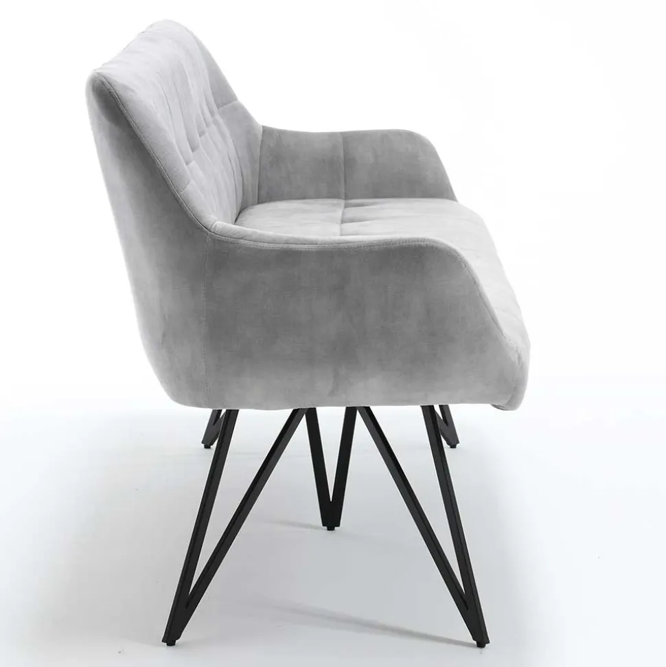 Esstisch Sofa in Grau Velours - Reymonda