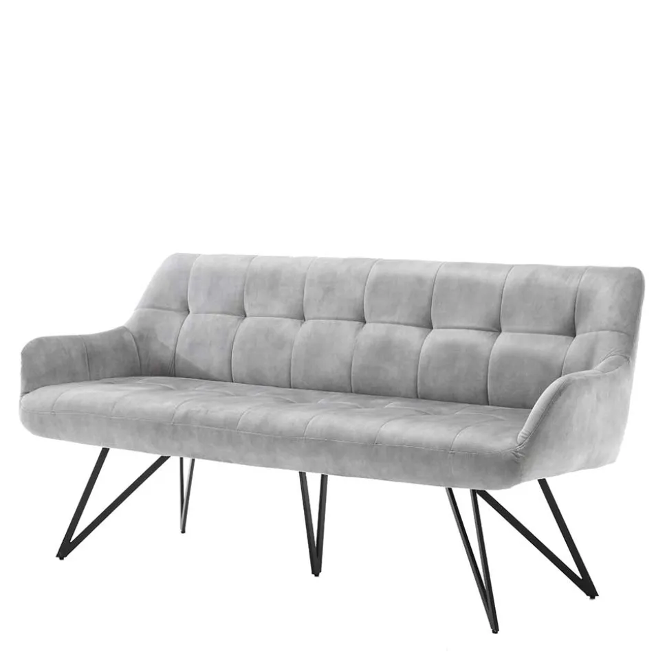 Esstisch Sofa in Grau Velours - Reymonda