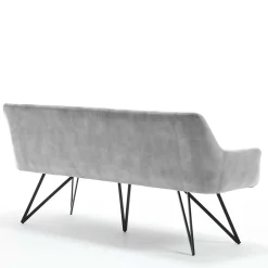 Esstisch Sofa in Grau Velours - Reymonda