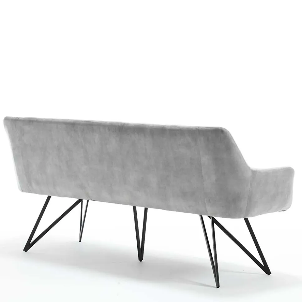 Esstisch Sofa in Grau Velours - Reymonda