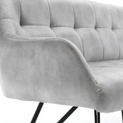 Esstisch Sofa in Grau Velours - Reymonda