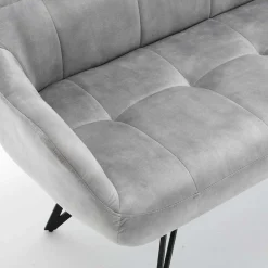 Esstisch Sofa in Grau Velours - Reymonda