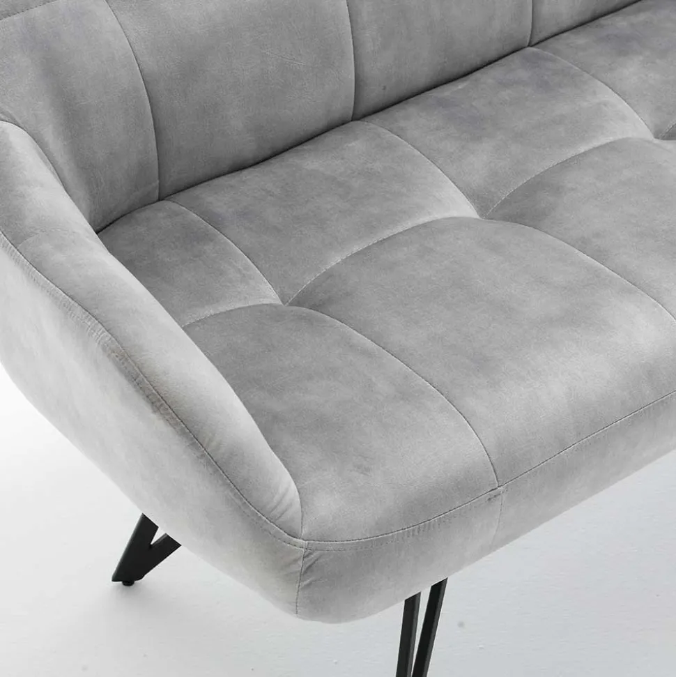 Esstisch Sofa in Grau Velours - Reymonda