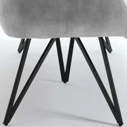 Esstisch Sofa in Grau Velours - Reymonda