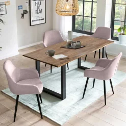 Esstisch und Armlehnenstühle im Set - Esvitra (fünfteilig)