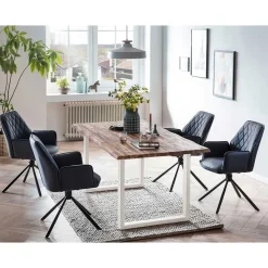 Esstisch und Drehsessel Set - Lahabana (fünfteilig)