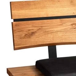 Esstischbank mit Rückenlehne in Wildeiche - Piton