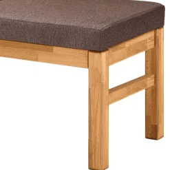 Esstischbank mit Stoffpolster in Braun - Virds