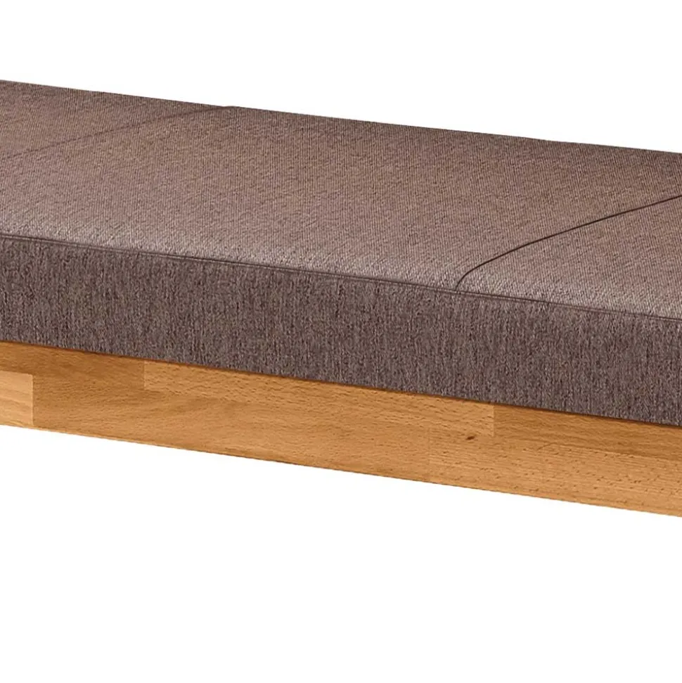 Esstischbank mit Stoffpolster in Braun - Virds