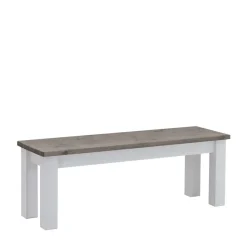 Esstischbank Ovidos in Weiß Grau