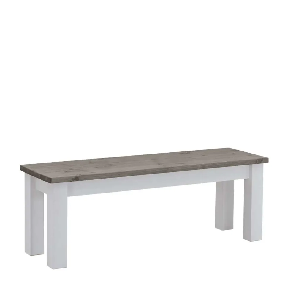 Esstischbank Ovidos in Weiß Grau