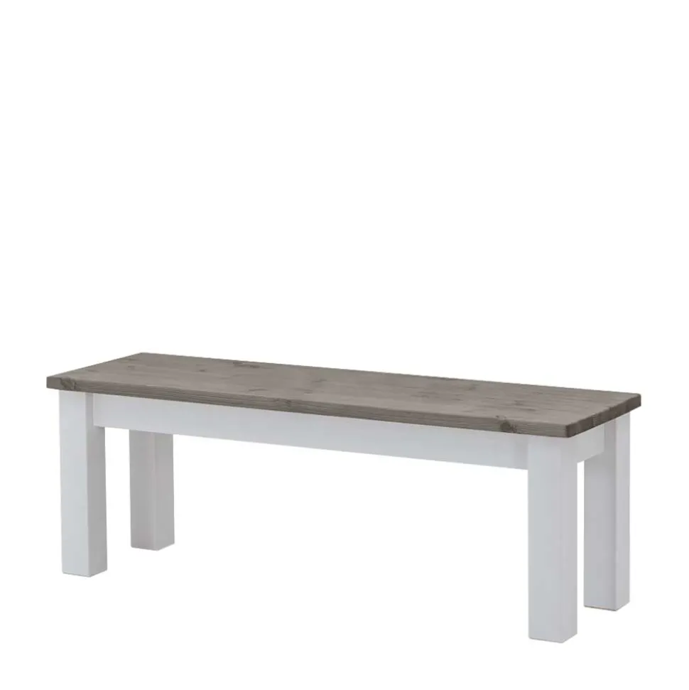 Esstischbank Ovidos in Weiß Grau