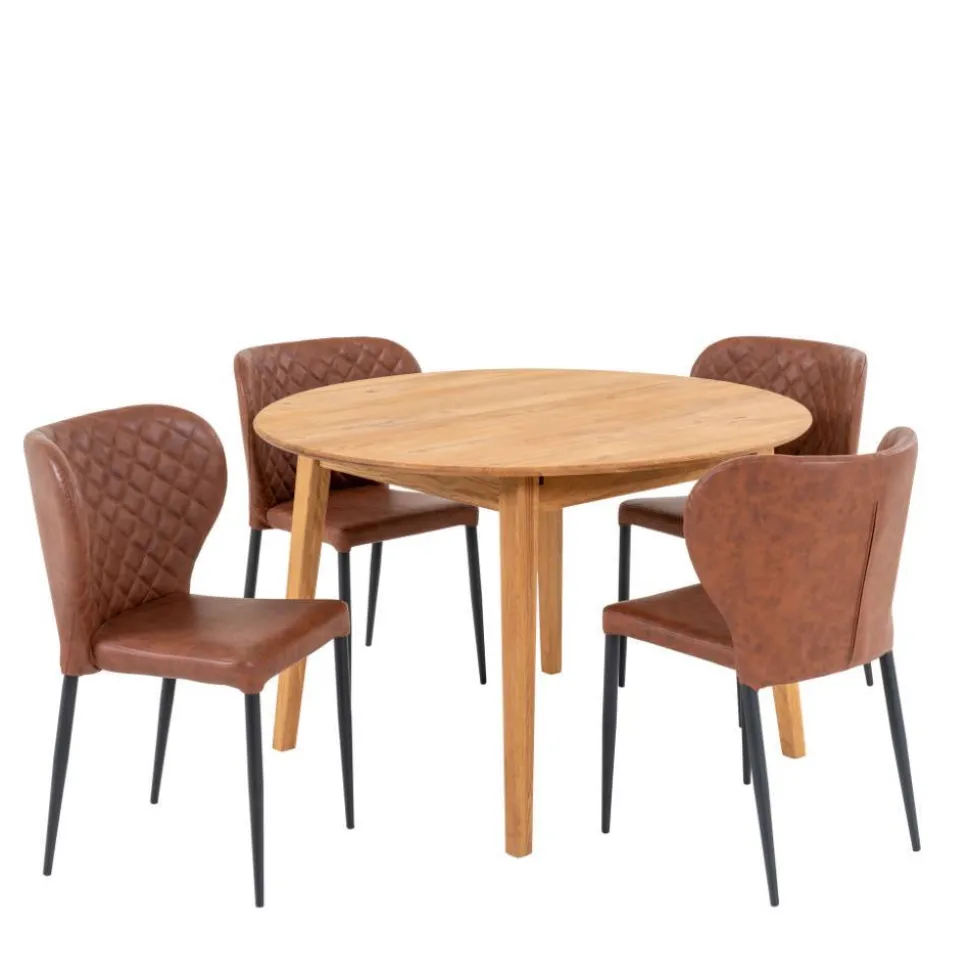 Esstischgruppe im Skandi Design - Fjord (fünfteilig)