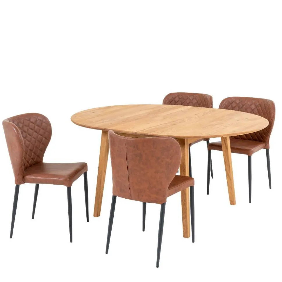 Esstischgruppe im Skandi Design - Fjord (fünfteilig)