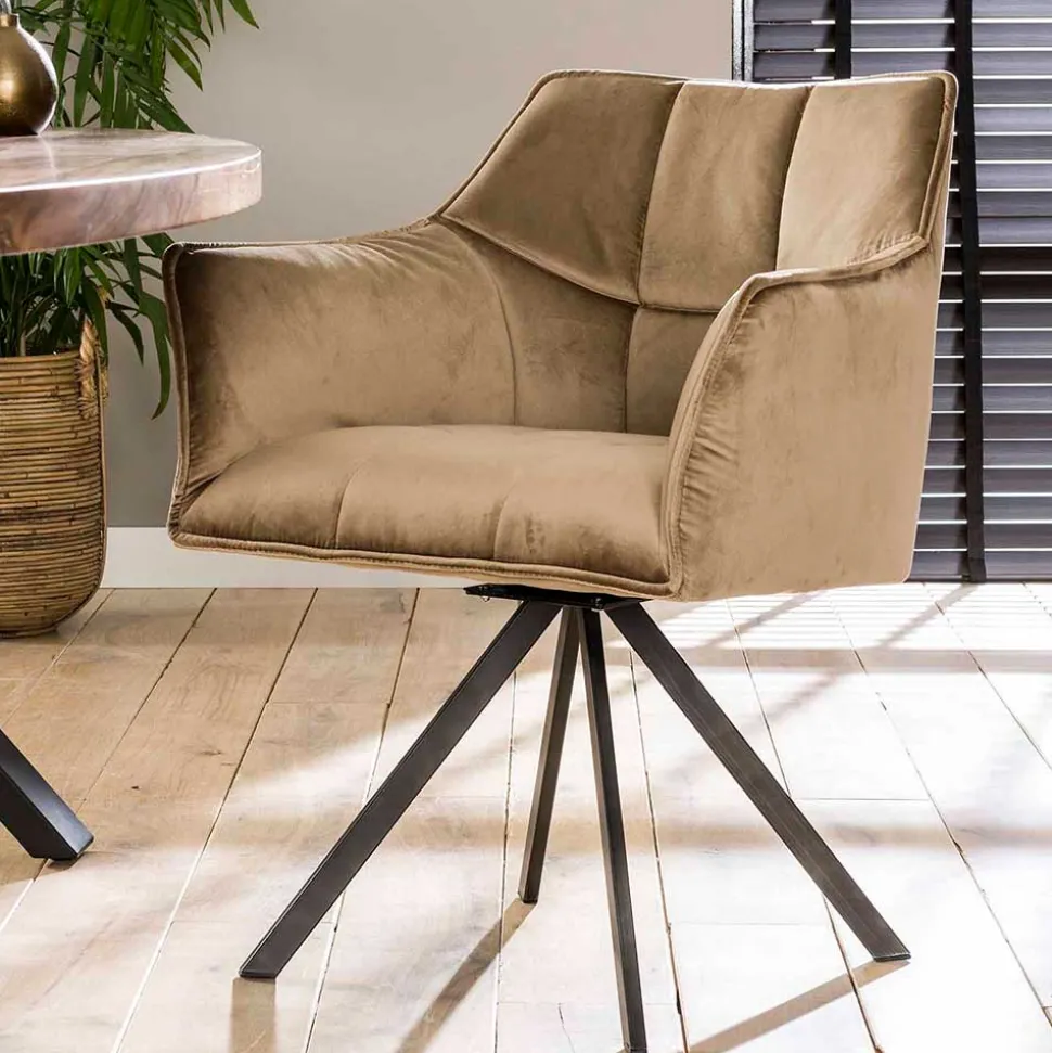 Esstischsessel aus Samt Beige - Zegovin (2er Set)