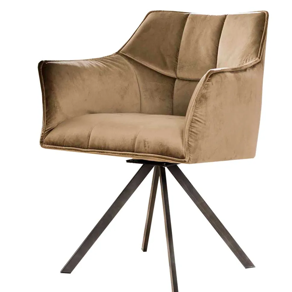 Esstischsessel aus Samt Beige - Zegovin (2er Set)