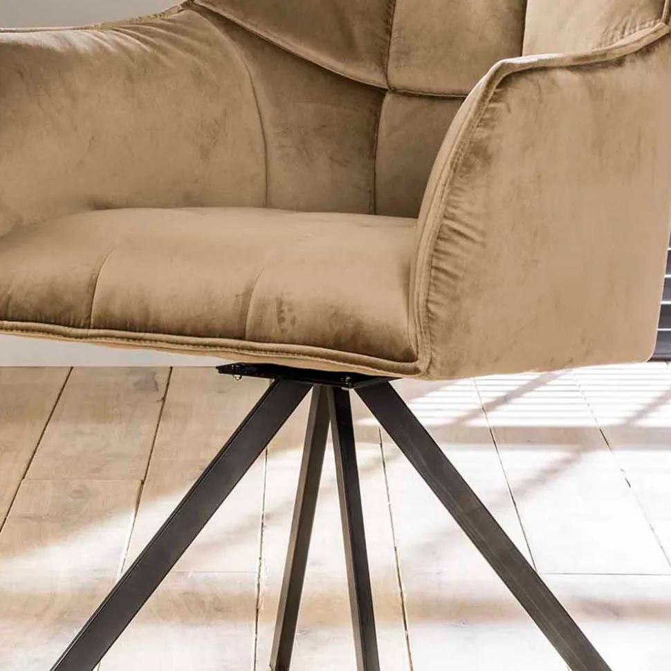 Esstischsessel aus Samt Beige - Zegovin (2er Set)