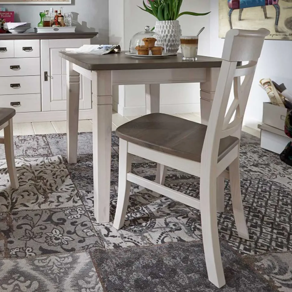 Esstischstuhl Yoan in Weiß-Grau (2er Set)