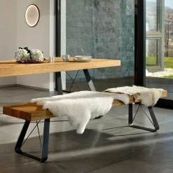 Esszimmer Bank aus Eiche & Metall - Ventida