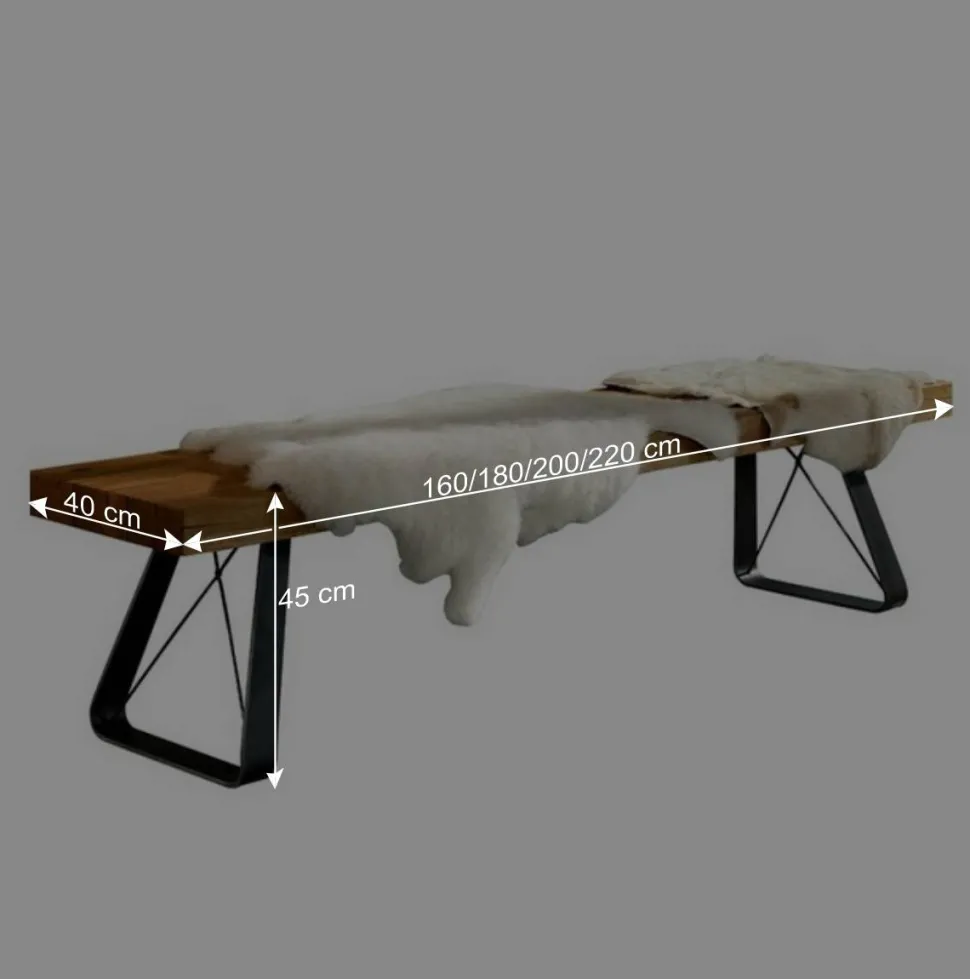 Esszimmer Bank aus Eiche & Metall - Ventida