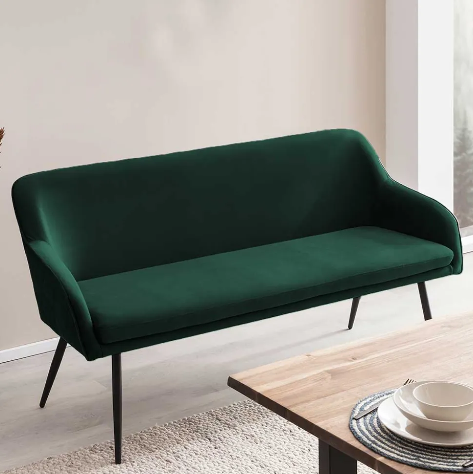 Esszimmer Bank in Dunkelgrün Samt - Laruis