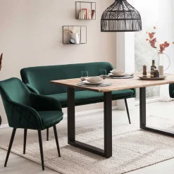 Esszimmer Bank in Dunkelgrün Samt - Laruis