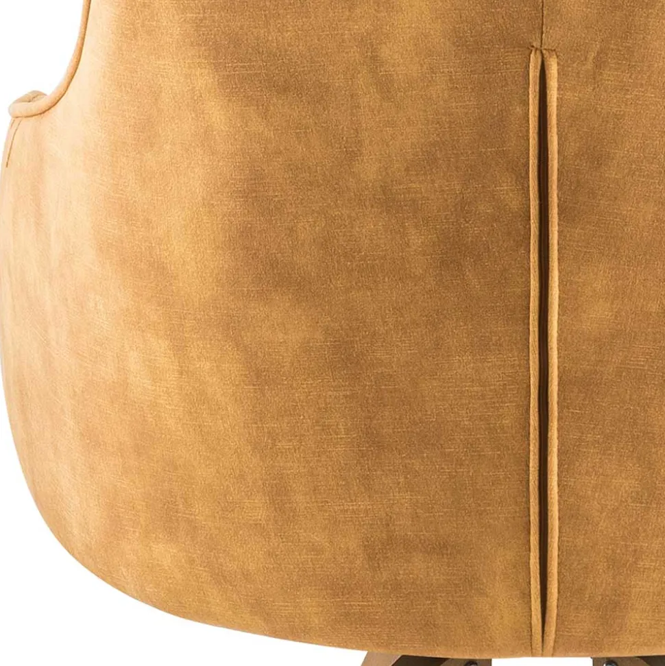 Esszimmer Drehsessel in Curry Gelb & Eiche - Zylvia (2er Set)