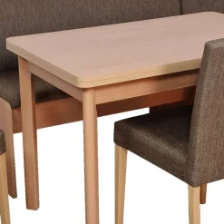 Esszimmer Eckbank Gruppe in Braun - Virenzio (vierteilig)