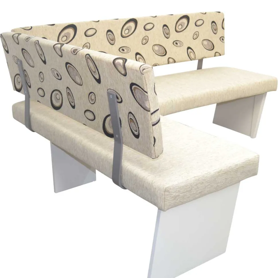 Esszimmer Eckbank in Beigegrau und Weiß - Montuna