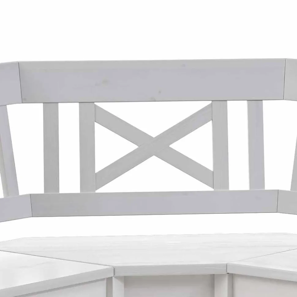 Esszimmer Eckbank Onesti in Weiß Kiefer massiv