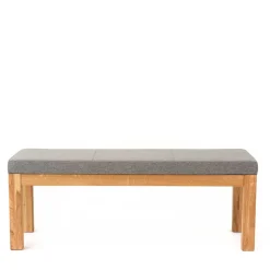 Esszimmer Eichenholz Bank mit Polster Grau - Zyreano