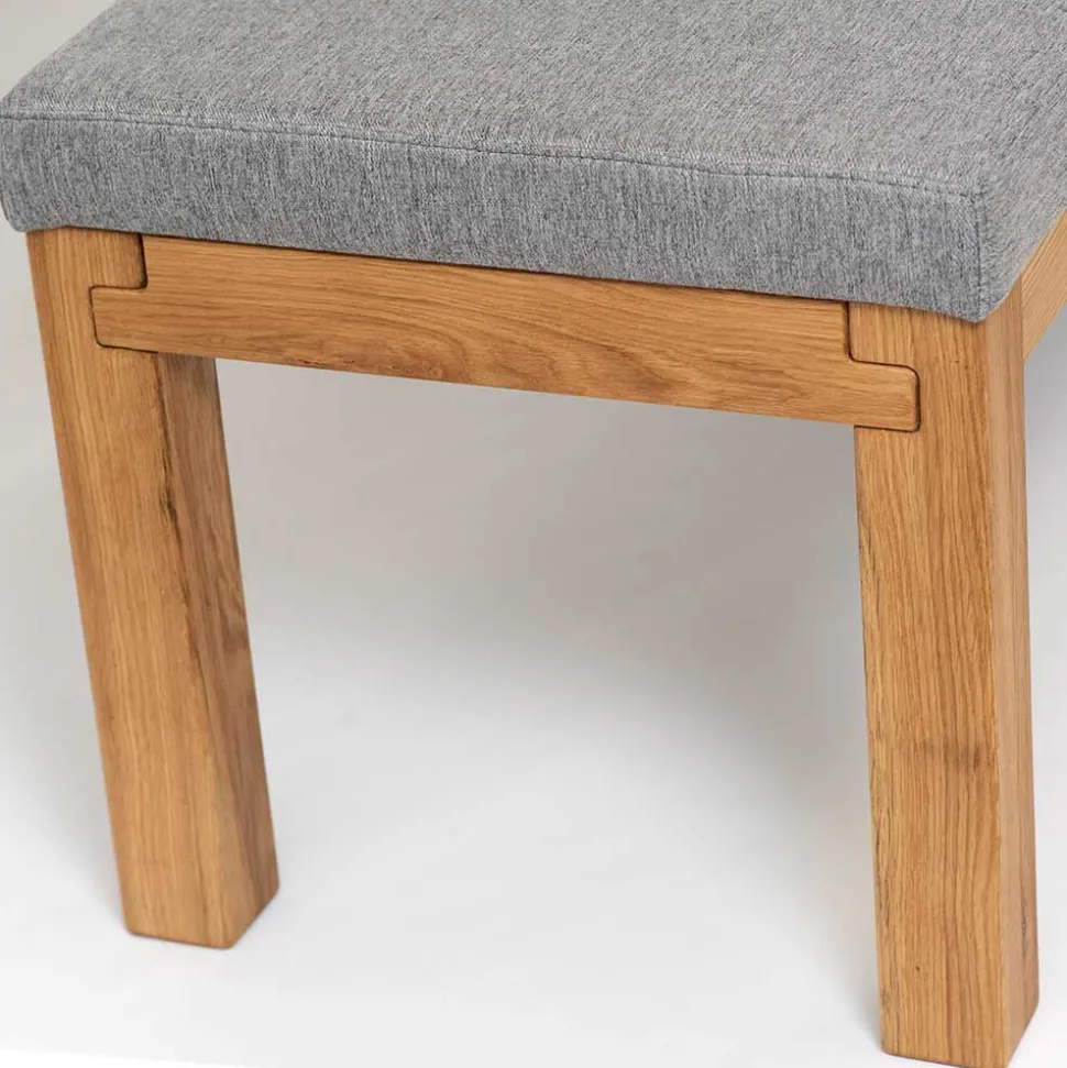 Esszimmer Eichenholz Bank mit Polster Grau - Zyreano