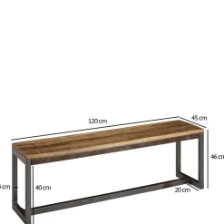 Esszimmer Esstisch Bank mit Holzsitz aus Mango - Ligurcia