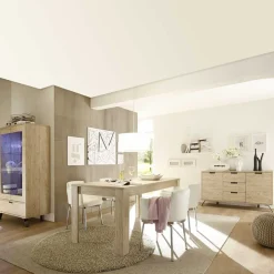 Esszimmer Möbel Set in Eiche - Rodonda (dreiteilig)