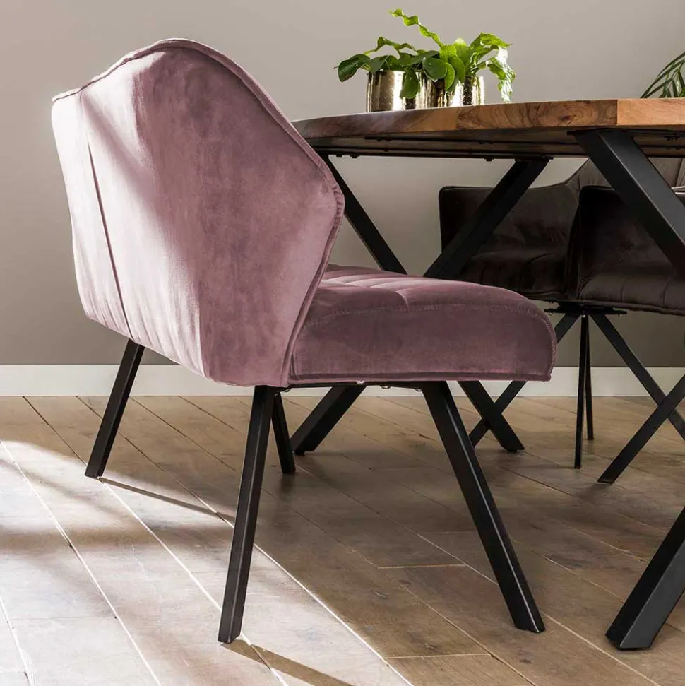 Esszimmer Polsterbank in Rosa Samt - Miobelda