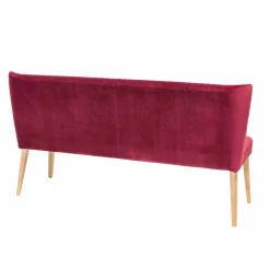 Esszimmer Polsterbank in Velours Pink Dunkel Neo & Eiche