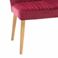 Esszimmer Polsterbank in Velours Pink Dunkel Neo & Eiche