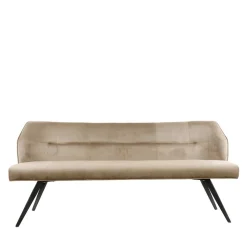 Esszimmer Samt Polsterbank in Beige - Valbreda