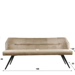 Esszimmer Samt Polsterbank in Beige - Valbreda