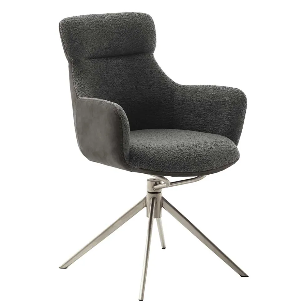 Esszimmer Sesselstuhl in Anthrazit - Prising (2er Set)