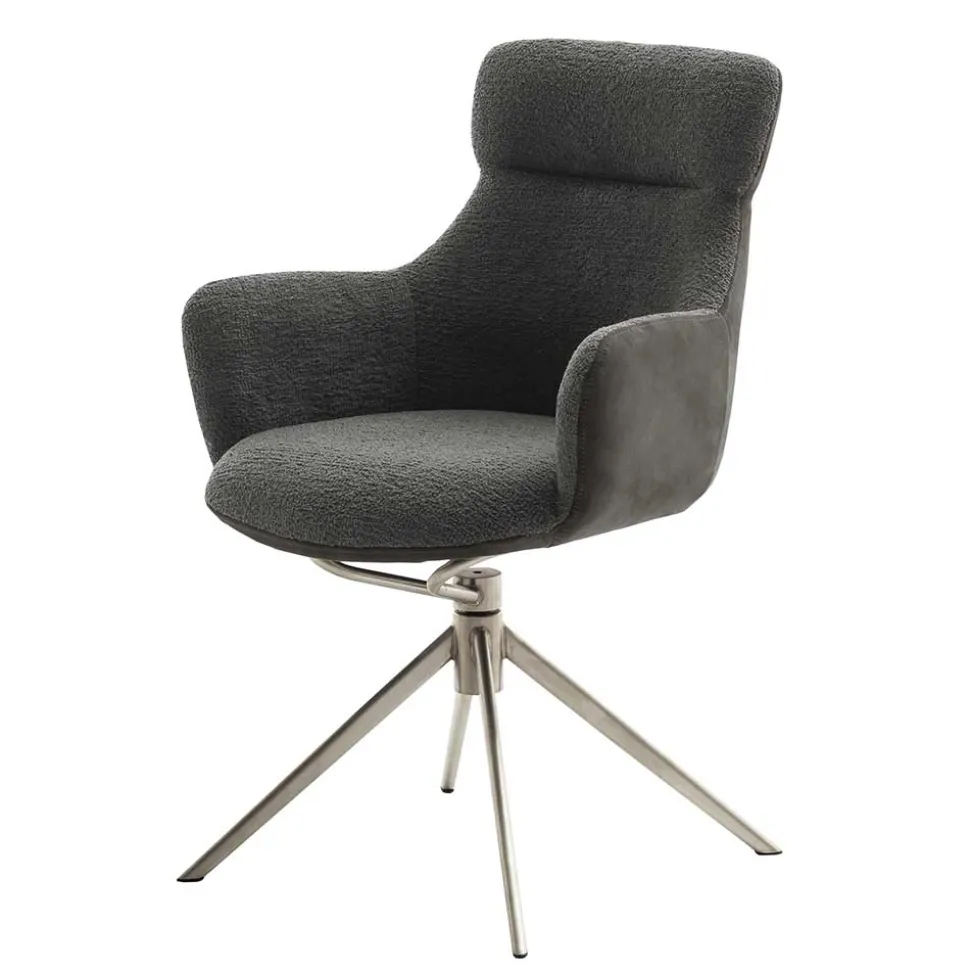 Esszimmer Sesselstuhl in Anthrazit - Prising (2er Set)